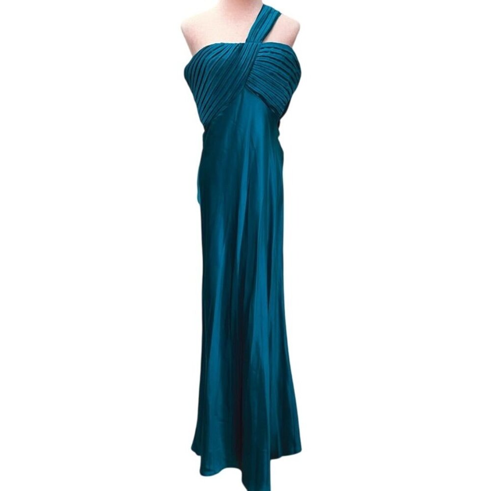 Dollar Formal One Shoulder Ruched Maxi Dress Womens Size L
